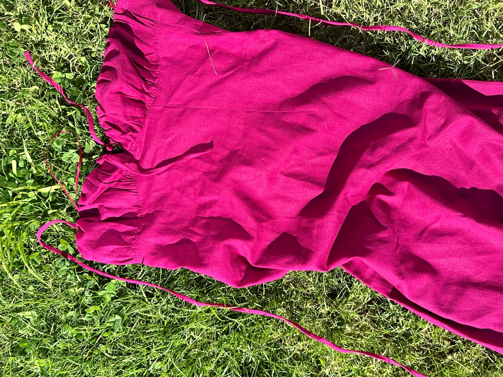Vestido midi de linho com alças – photo 3